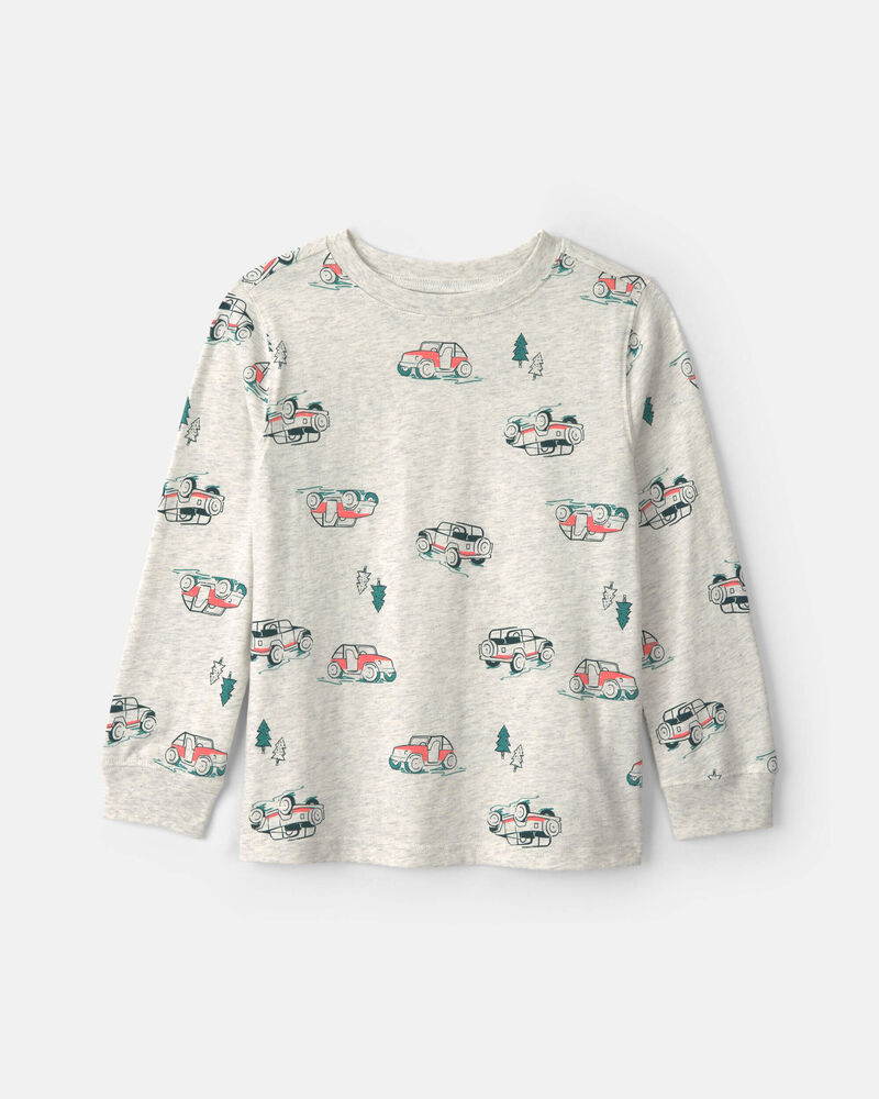 Gar&ccedil;ons - T-shirt manches longues &agrave; motif v&eacute;hicule hors route - Gris, image 1 sur 2 diapositives