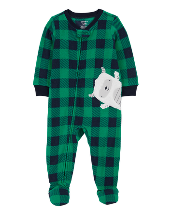 Toddler 1-Piece Abominable Snowman Fleece Footie Pyjamas, 