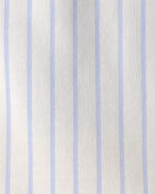 Baby 2-Piece Stripe Overall Set - Blue/Ivory, image 4 of 6 slides