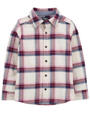 Cozy Flannel Button-Front Shirt, 