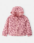 Girls Leopard Print Windbreaker - Pink, image 1 of 2 slides