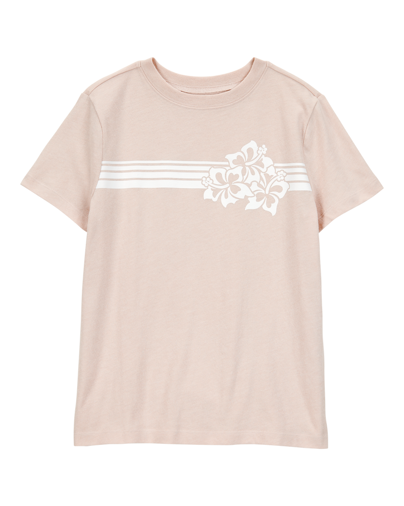 Kid Floral Short-Sleeve Graphic Tee - Khaki, image 1 of 3 slides