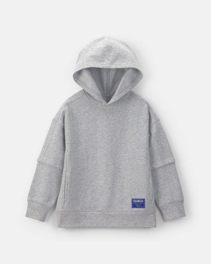 Boys Fleece Baggy Hoodie - Gray, image 1 of 3 slides
