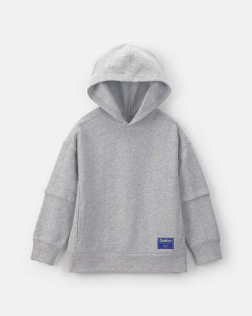 Boys Fleece Baggy Hoodie - Gray, 