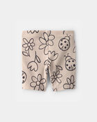 Tout-petit fille - Short de cycliste, fleurs et coccinelles - Brun, image 2 sur 3 diapositives