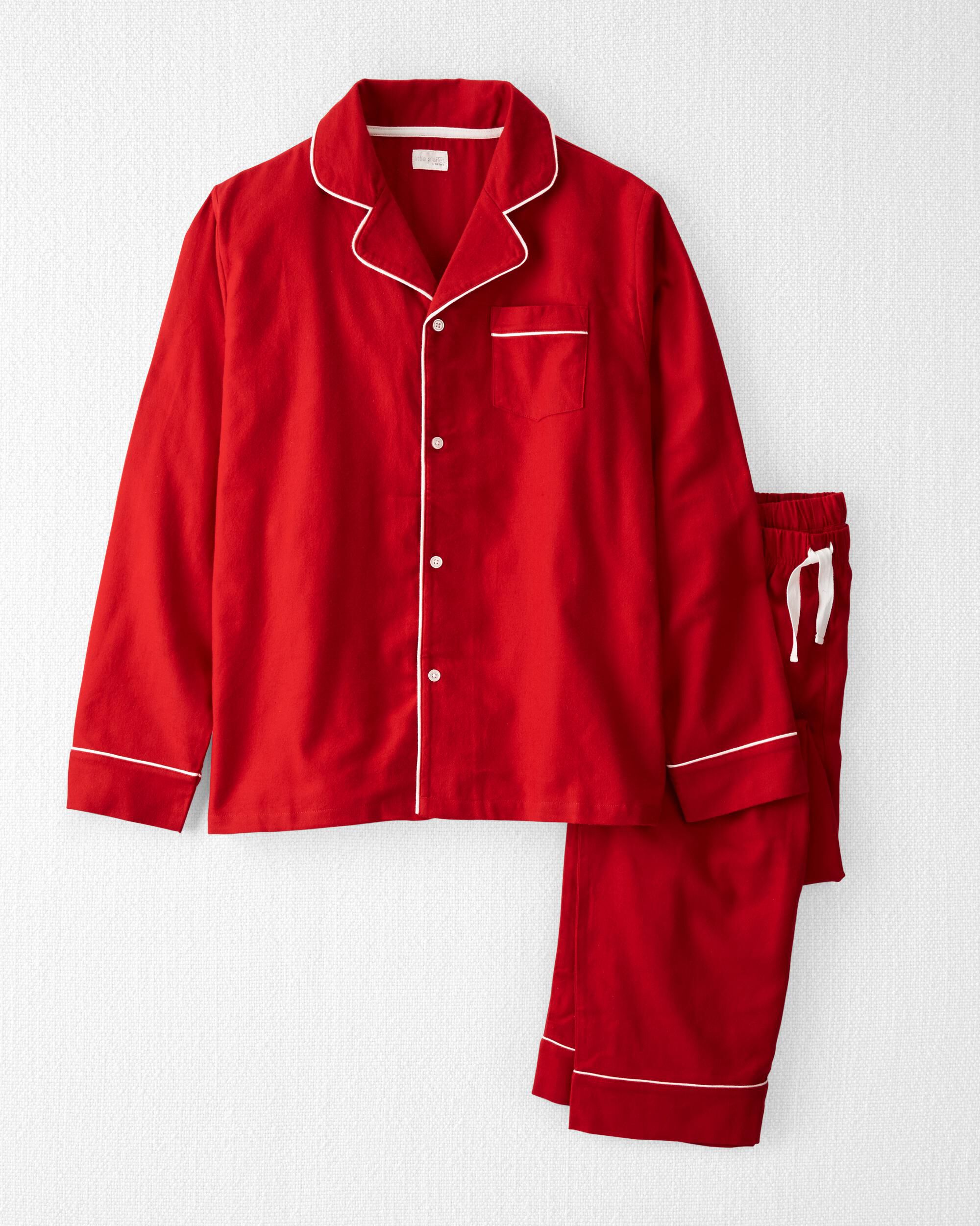 Adult Organic Cotton Button Front Pyjamas Set