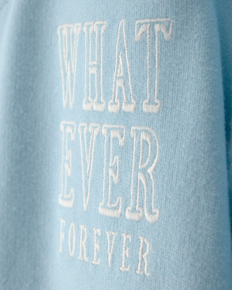 Girls 'Whatever Forever' French Terry Pullover Sweatshirt - Blue, image 2 of 4 slides