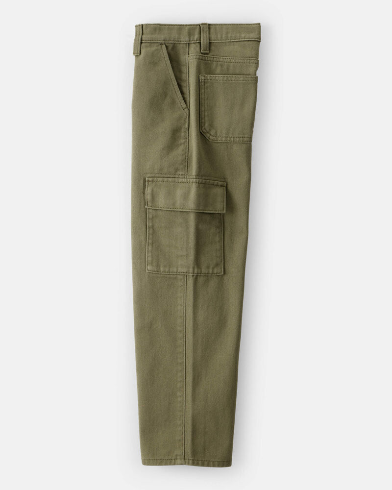 Boys Cotton Fashion Cargo Pants - Green, image 3 of 5 slides