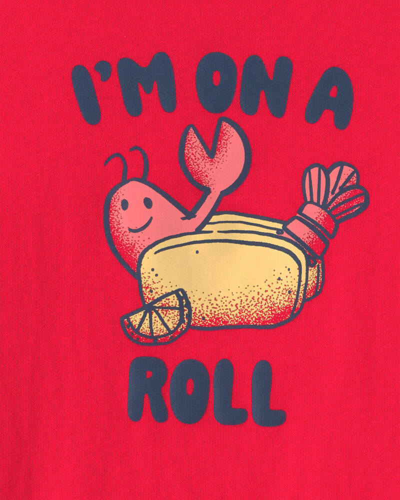 Toddler 'I'm on a Roll' Lobster Graphic Tee - Red, image 2 of 3 slides