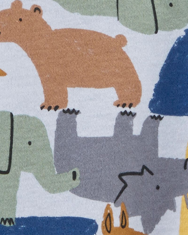 Baby Animal 2-Way Zip Cotton Sleeper Pyjamas, image 2 of 3 slides