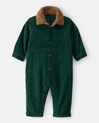 Baby Boy Corduroy Long-Sleeve Jumpsuit - Green, image 1 of 3 slides