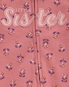 Baby Little Sister 2-Way Zip Cotton Sleeper, image 2 of 4 slides