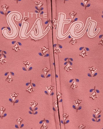 Baby Little Sister 2-Way Zip Cotton Sleeper, 