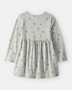 Toddler Girl Butterfly Long-Sleeve Knit Dress - Green, image 2 of 4 slides