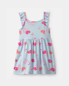 Toddler Girl Pool Floatie Sleeveless Dress - Blue/Pink, image 2 of 4 slides