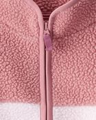 Toddler Girl Colour Block Microfleece Zip-Up Jacket - Pink, image 3 of 4 slides
