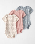 Baby 3-Pack Organic Cotton Rib Bodysuits, image 1 of 6 slides