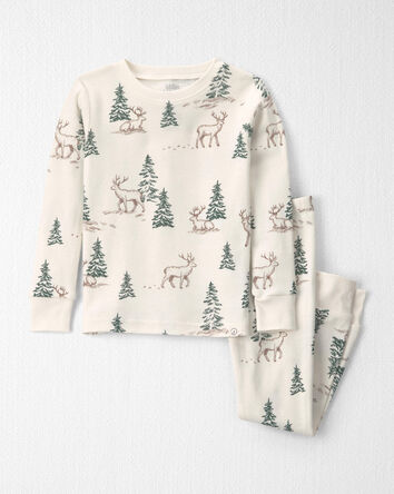 Toddler 2-Piece Organic Cotton Pyjamas in Reindeer Forest, 