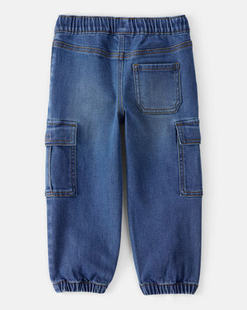 Tout-petit garçon - Joggers cargo en denim - Lavage foncé, 