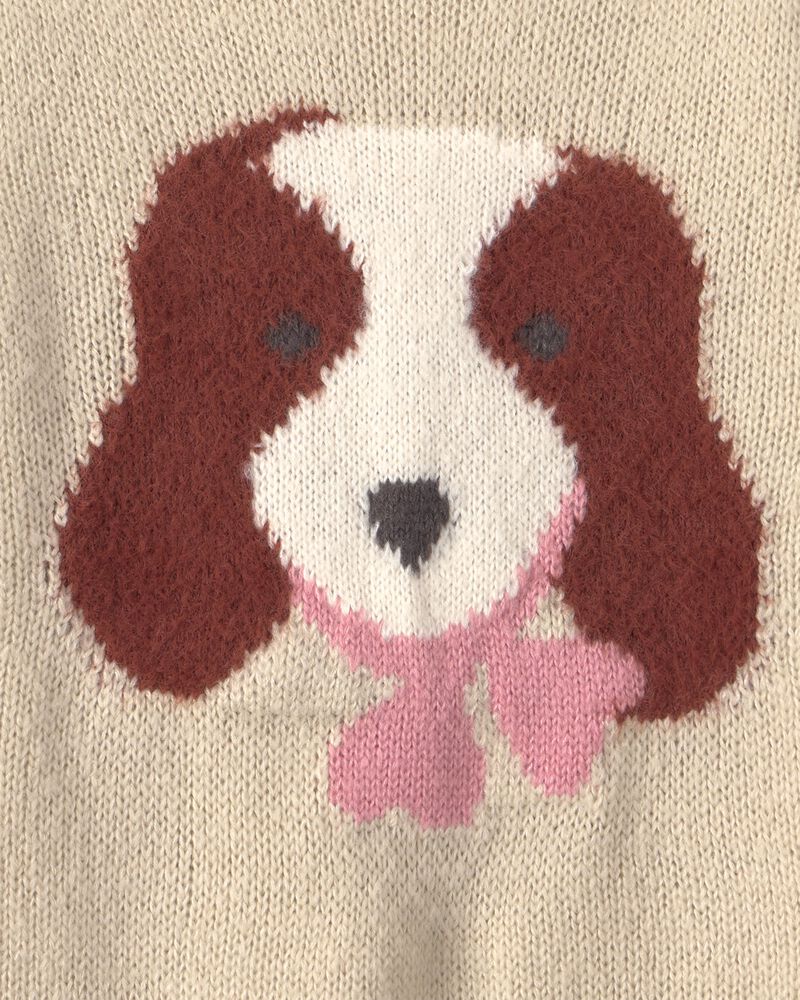 Toute-petite fille - Chandail &agrave; motif chien - Brun, image 5 sur 5 diapositives
