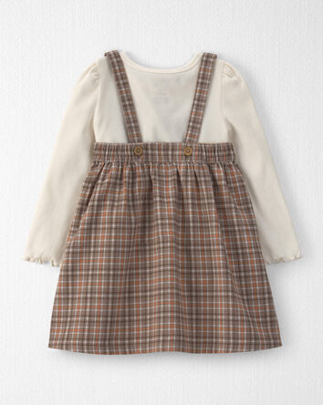 Toddler Girl 2-Piece Organic Cotton Herringbone Jumper Set, 
