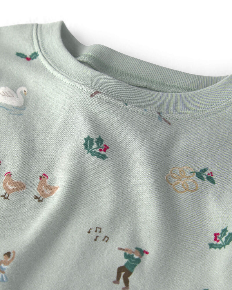 B&eacute;b&eacute; - Pyjama 2 pi&egrave;ces en coton biologique au motif des 12 jours de No&euml;l, image 2 sur 3 diapositives