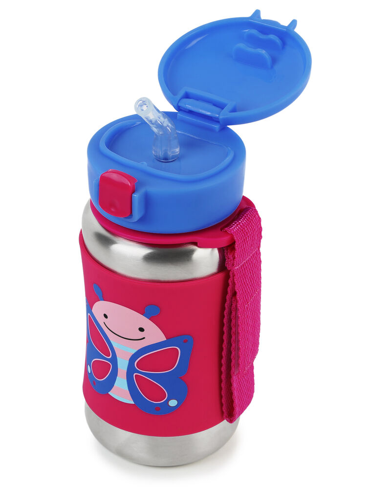 Zoo Stainless Steel Little Kid Straw Bottle, image 2 of 4 slides