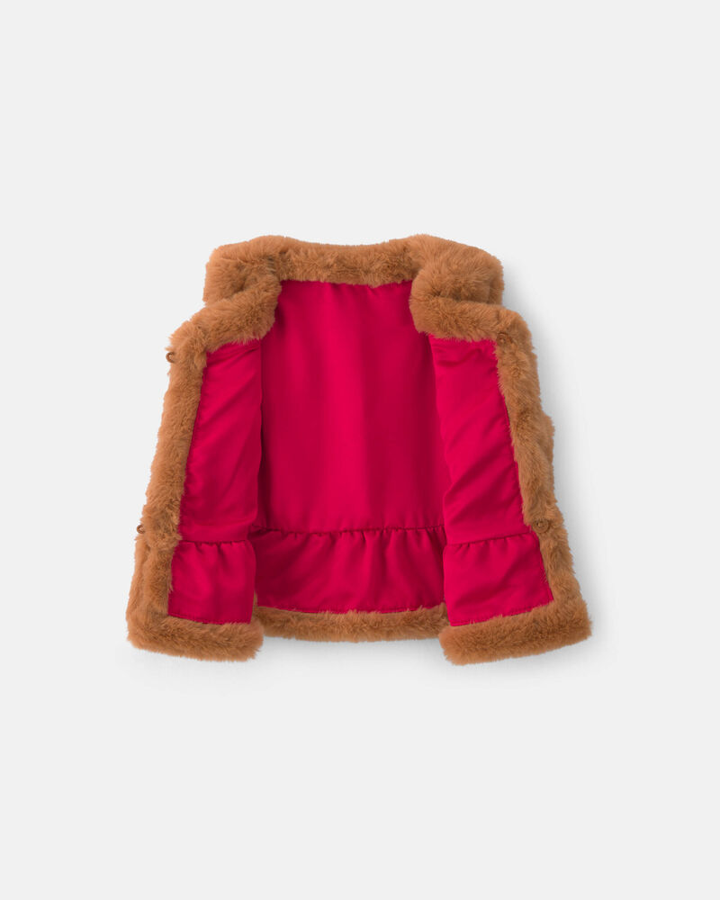 Baby Girl Faux Fur Vest - Brown, image 2 of 4 slides
