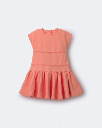 Tout-petit fille - Robe taille basse et manches courtes &ndash; Orange, 