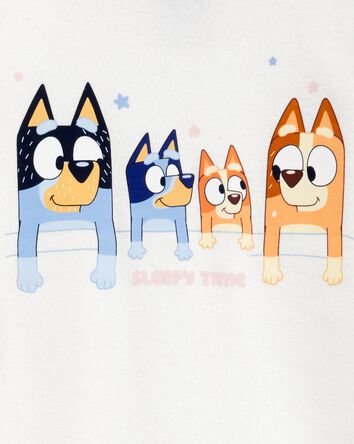 Enfant en bas âge Pyjama 2 pièces en coton ajusté imprimé de Bluey - Blanc, 