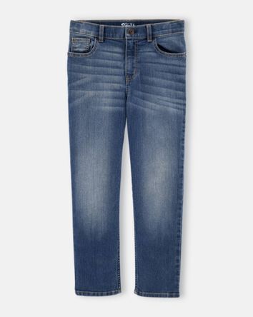 Enfant Jeans droit - d&eacute;lavage bleu ancre fonc&eacute;, 