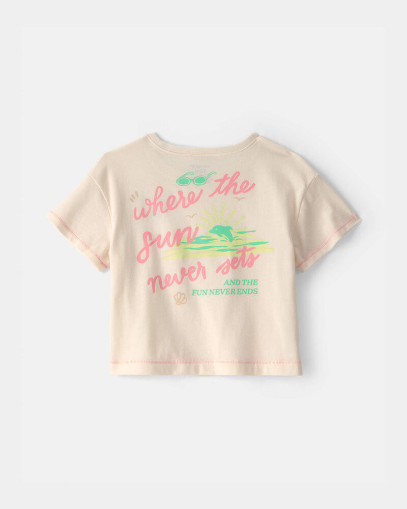 B&eacute;b&eacute; fille - T-shirts &agrave; imprim&eacute; &laquo;Where the Sun Never Sets&raquo; - Cr&egrave;me, image 2 sur 4 diapositives