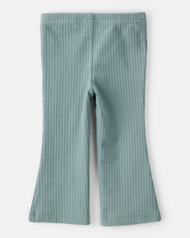 Baby Girl Cotton Flare Active Pants - Green, image 2 of 4 slides