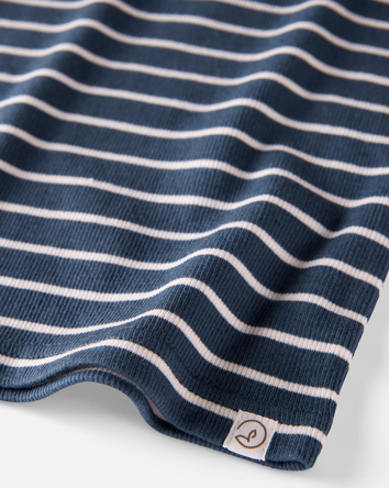 Baby Organic Cotton Pyjamas Set in Stripes-Blue, 