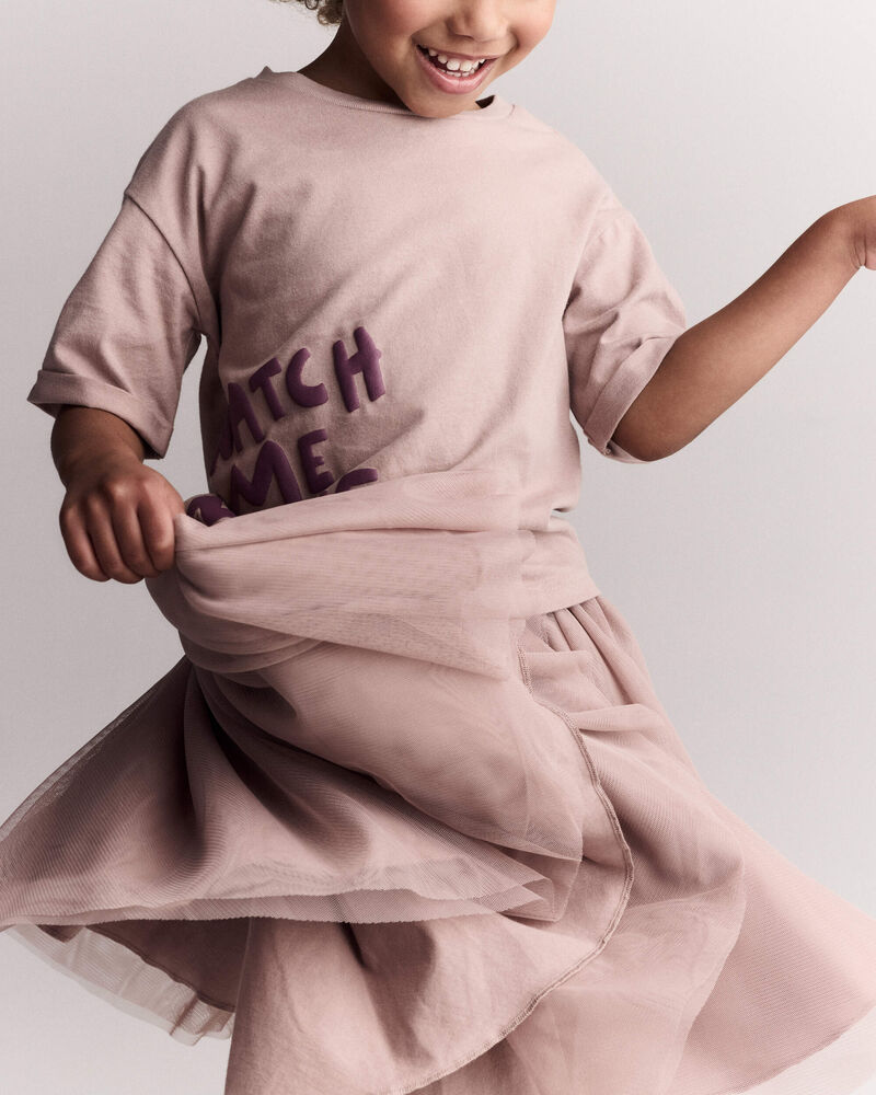 Toddler Girl Avenue Twirl&trade; Midi with Tulle - Mauve, image 3 of 6 slides