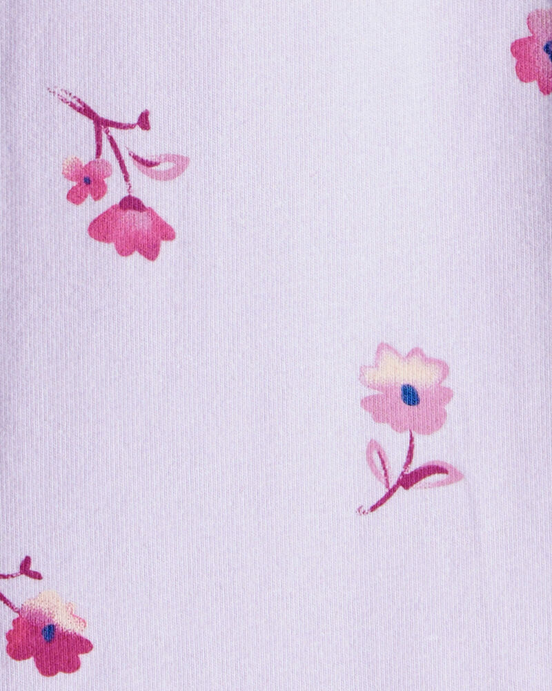 Toddler Girl Floral Cotton Flare Pull-On Stretch Leggings - Purple, image 5 of 6 slides