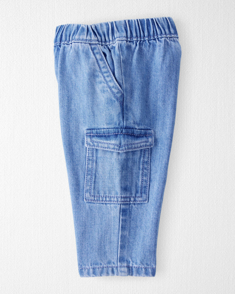 Baby Organic Cotton Chambray Cargo Pants, image 4 of 7 slides