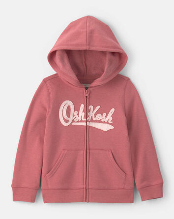 Toddler Girl OshKosh Logo Fleece Zip-Up Hoodie - Pink, 