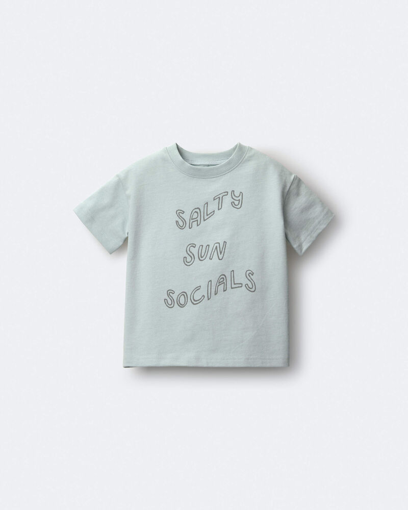 Tout-petit - T-shirt d&eacute;contract&eacute; &agrave; imprim&eacute; &laquo;Salty Sun Socials&raquo; - Bleu clair, image 6 sur 6 diapositives
