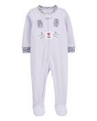 Toddler 1-Piece Bunny Fleece Footie Pyjamas, image 1 of 4 slides
