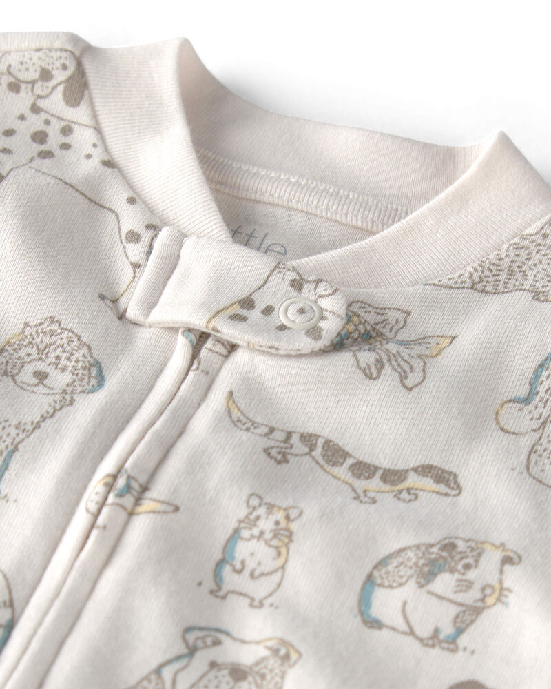 Baby Organic Cotton Sleeper Pyjama in Pet-Print, image 2 of 5 slides