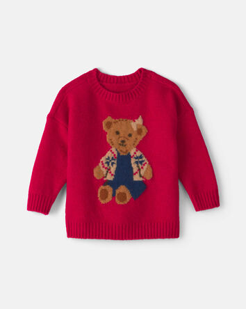 B&eacute;b&eacute; fille - Chandail &agrave; motif d&rsquo;ourson &ndash; Rouge, 