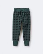 Toddler No-Seam Jogger Pant in Plaid - Green/Black, image 6 of 7 slides