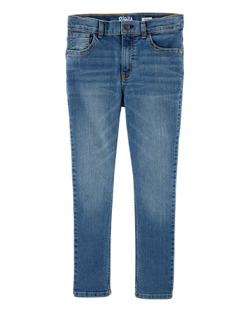 Boys Medium Blue Wash Skinny-Leg Jeans, 