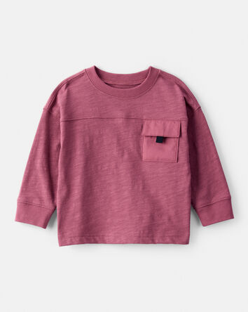 Baby Boy Long-Sleeve Pocket Tee - Red, 