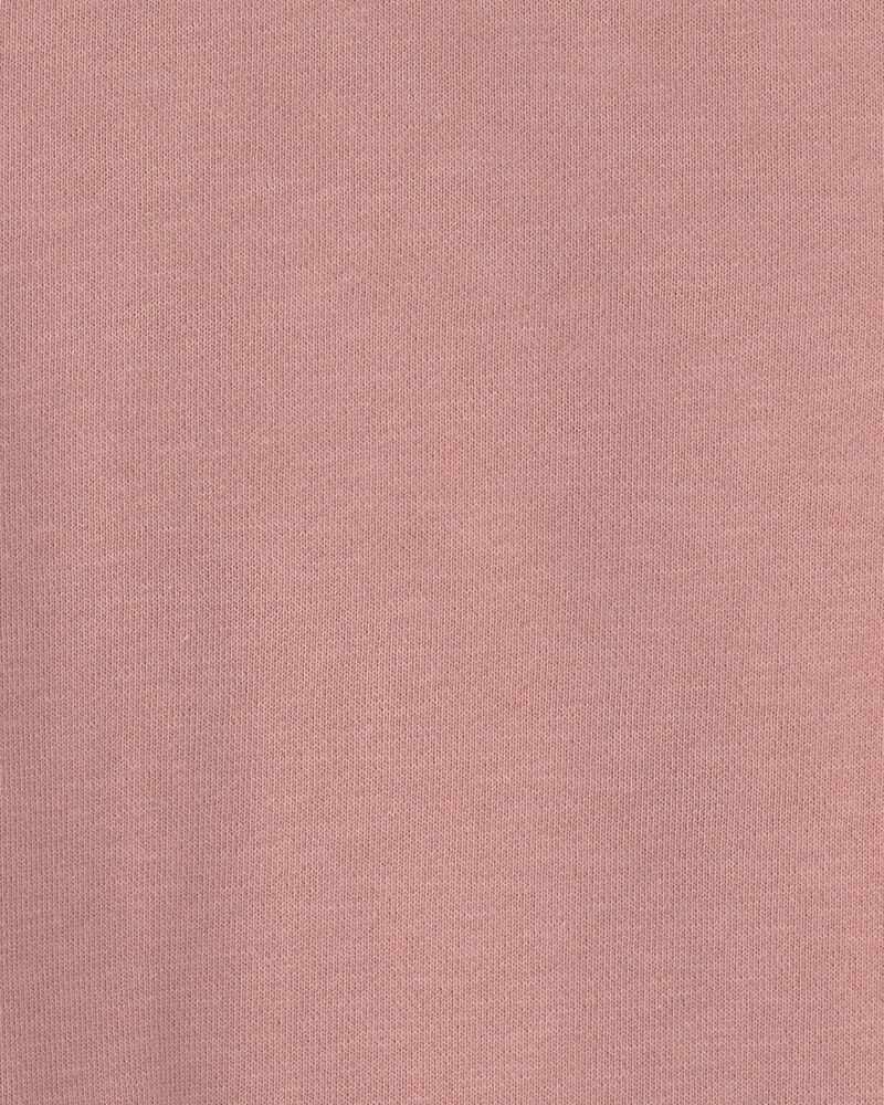 Girls 2-Piece Organic Cotton Pullover & Short Set in Pink, image 4 of 5 slides
