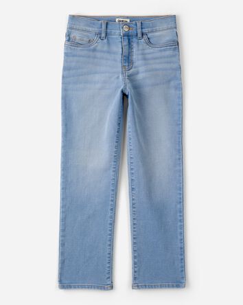 Filles - Jeans en denim &agrave; jambe droite - D&eacute;lav&eacute; clair, 