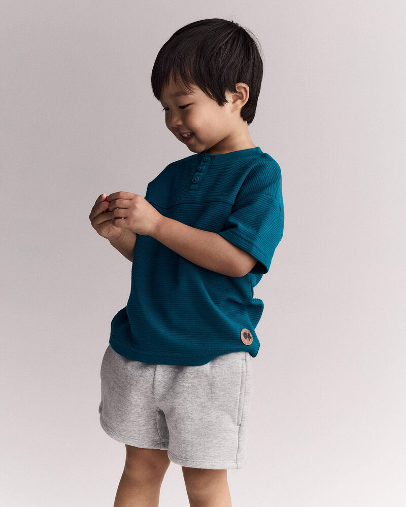 Tout-petit gar&ccedil;on - T-shirt henley - Vert, image 6 sur 6 diapositives