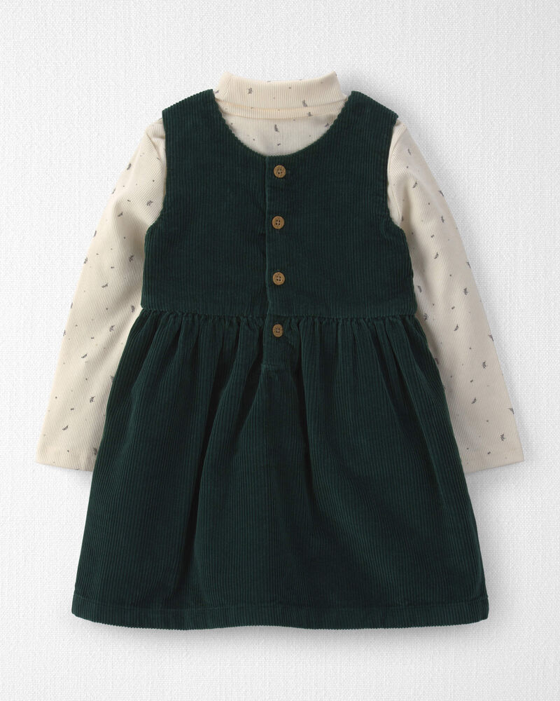 Toddler Girl 2-Piece Organic Cotton Corduroy Jumper Set, image 2 of 7 slides