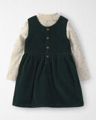 Toddler Girl 2-Piece Organic Cotton Corduroy Jumper Set, image 2 of 7 slides